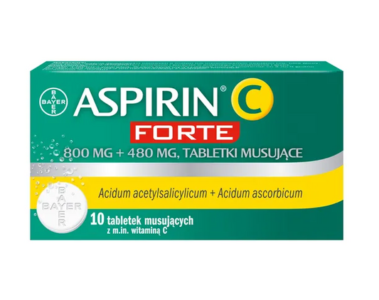 Aspirin C Forte, 800 mg + 480 mg, tabletki musujące, 10 szt.