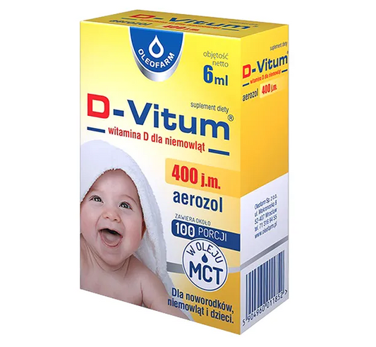 D-Vitum, witamina D dla niemowląt, 6 ml (aerozol)