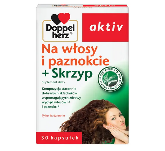 Doppelherz aktiv Na włosy i paznokcie + skrzyp, kapsułki, 30 szt.