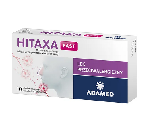 Hitaxa Fast, 5 mg, tabletki ulegające rozpadowi w jamie ustnej, 10 szt.