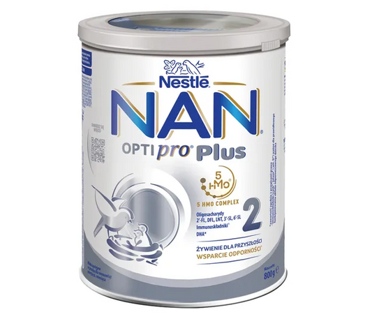 Nestle Nan Optipro Plus 2, 5 HMO, mleko następne dla niemowląt powyżej 6. miesiąca, 800 g