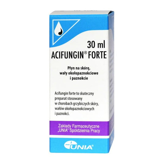 Acifungin forte, płyn na skórę, wały okołopaznokciowe i paznokcie, 30 ml