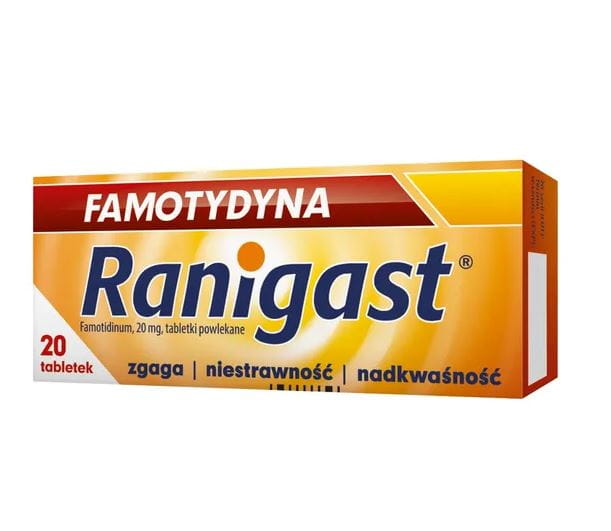 Famotydyna Ranigast, 20 mg, tabletki powlekane, 20 szt.