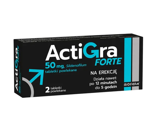 Actigra Forte, 50 mg, tabl.powl., 4 szt