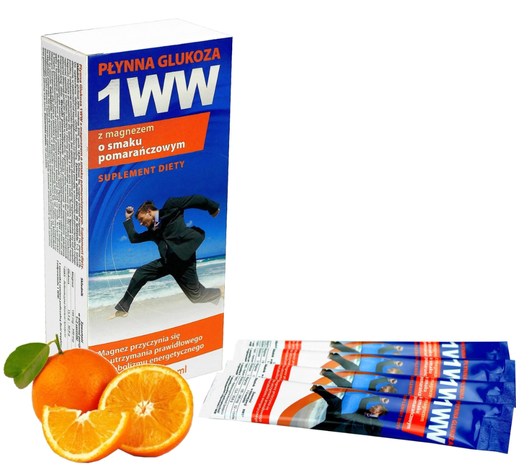 Płynna glukoza 1 WW o smaku pomarańczowym z dodatkiem magnezu 10 saszetek po 12 ml