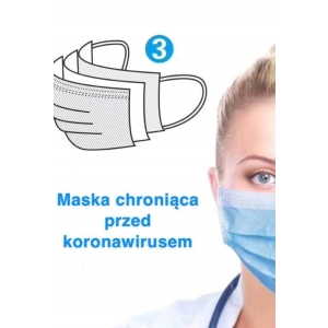 Maska ochronna chirurgiczna 3 wartwowa niebieska