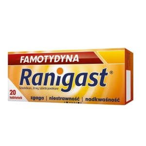 Famotydyna Ranigast, 20 mg, tabletki powlekane, 20 szt.