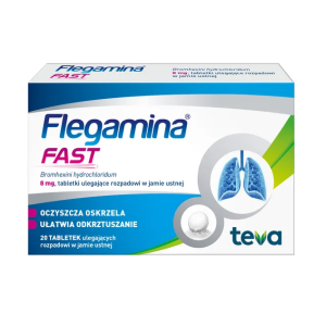 Flegamina Fast, 8 mg, tabletki ulegające rozpadowi w jamie ustnej, 20 szt