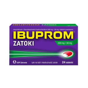 Ibuprom Zatoki, 200 mg + 30 mg, tabletki powlekane, 24 szt.