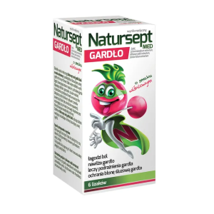 Natursept MED gardło, lizaki o smaku wisni, 6 szt.