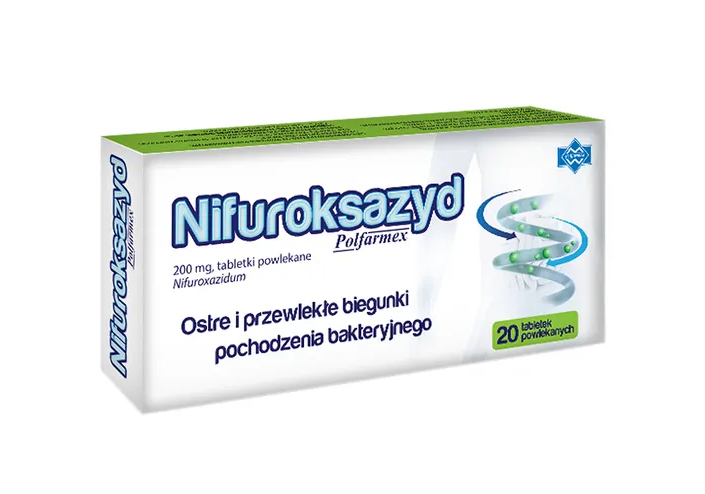 Nifuroksazyd Polfarmex, 200 mg, tabletki powlekane, 20 szt.
