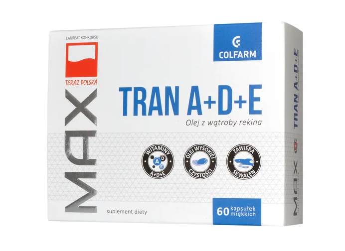 Max Tran z rekina z witaminami A+D+E, kapsułki, 60 szt.