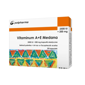 Vitaminum A+E Medana, 2500 j.m.A + 200 mg E, kapsułki, 20 szt.
