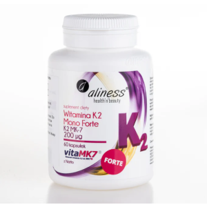 Aliness Witamina K2 Mono FORTE MK-7 200 µg z Natto, 60 kapsułek